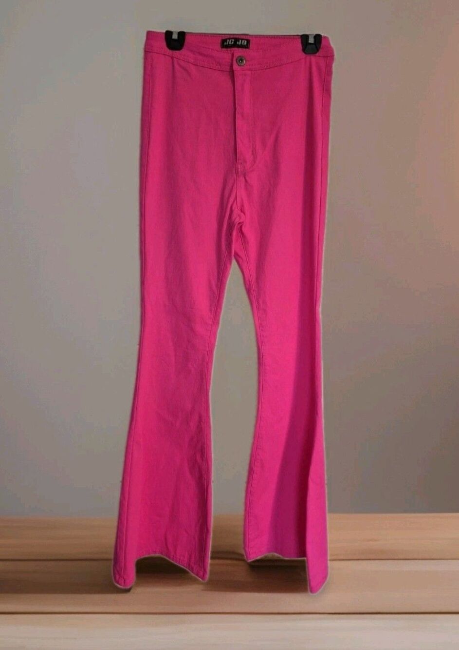 JC & JQ Women’s XL Hot Pink Bell Bottom Jeans Stretch Retro Flare Pants